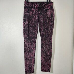 Lovesick Hot Topic Distressed Pink Acid Washed Black Jeans with skull accent sz7